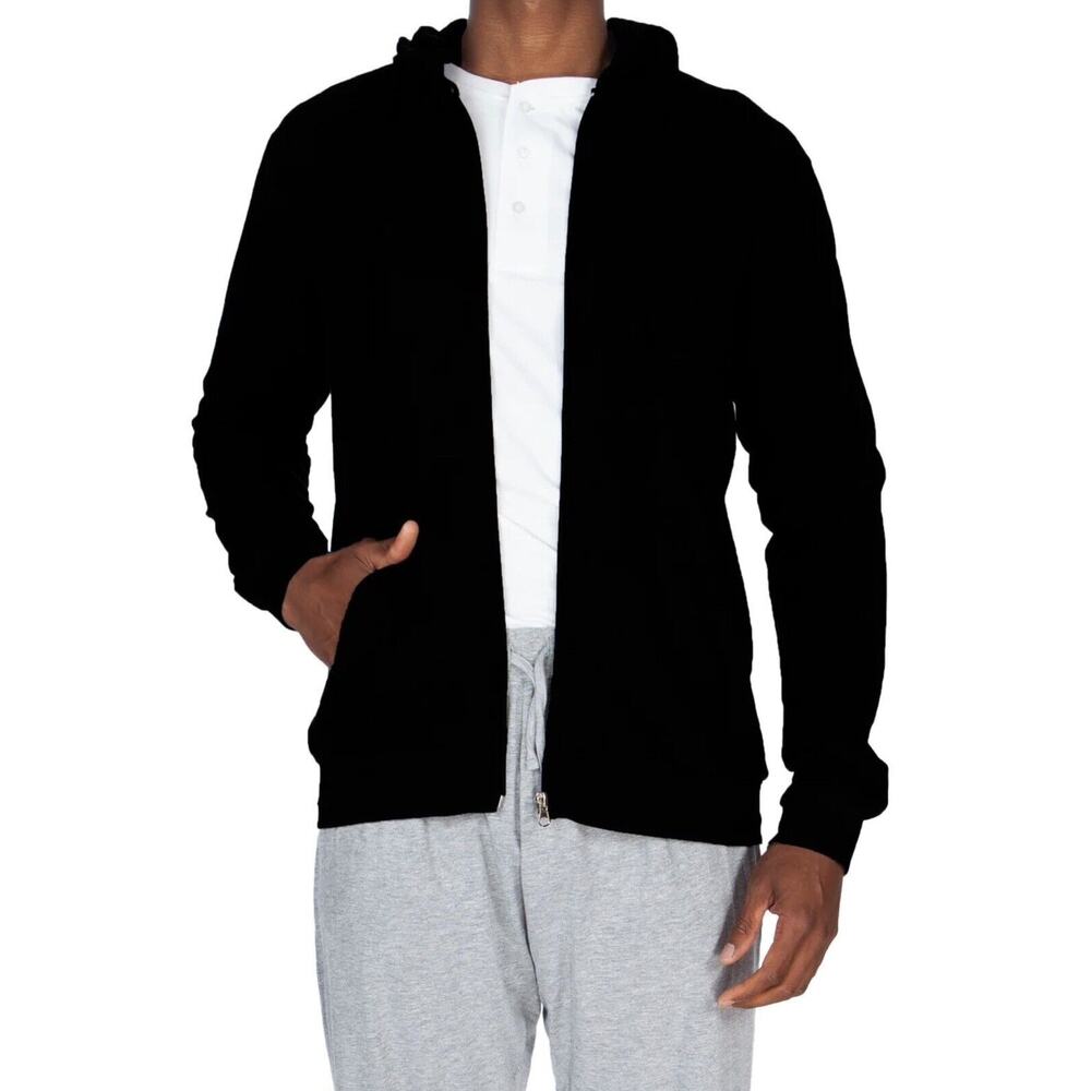 NWT Unsimply Stitched Lounge Zip Hoodie Size XL Black Men New Nordstrom Pockets